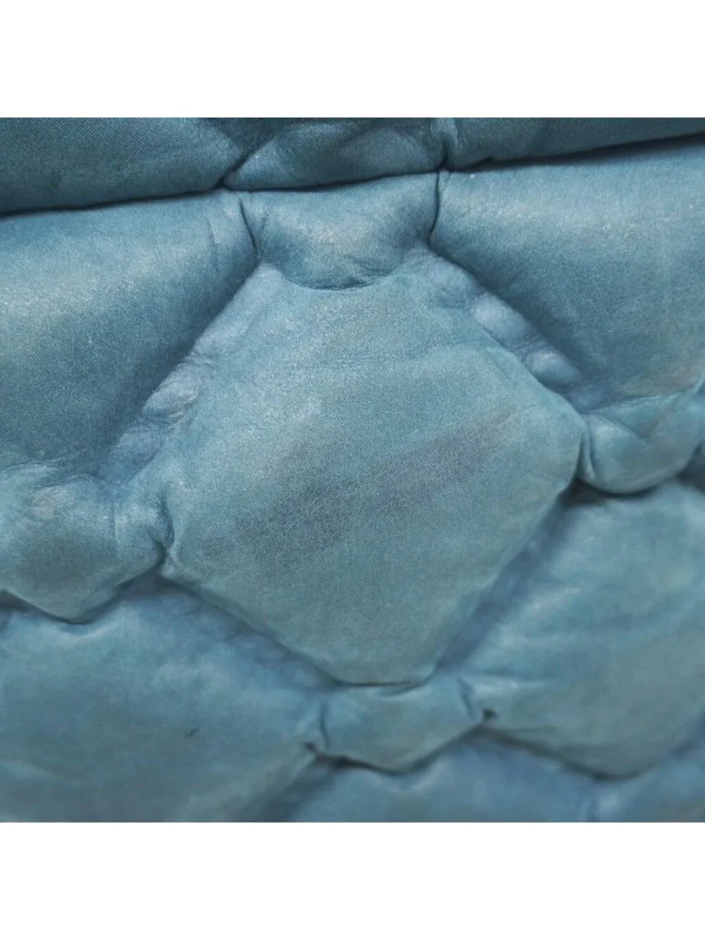Chanel Backpack Bubble Quilt Leather Blue Gold